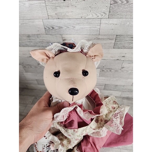 Vintage God Bless Our Home Bunny Rabbit Upright Vacuum Cover w/ Stuffed Heart - Picture 6 of 7